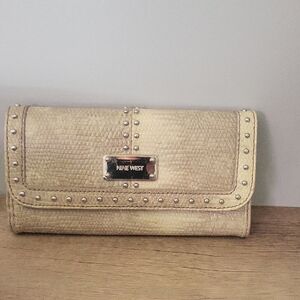 Nine West Beige Studded Wallet